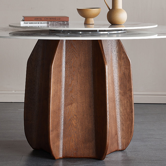 Modern Sintered Stone Dining Round Table Set 1/2/4/7 Pieces Dining Set Clearhalo 'Dining Room Sets' 'Dining Tables & Seating' 'dining_room_set' 'furn' 'furn_dining_room_set' 'Furniture' 'Kitchen & Dining Furniture' 5256132