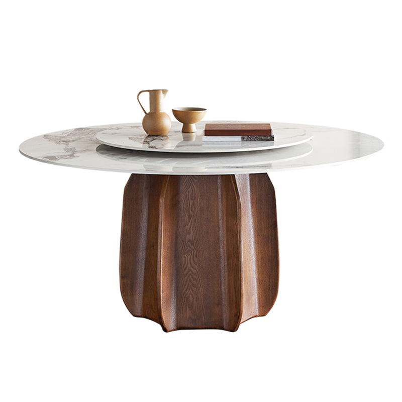 Modern Sintered Stone Dining Round Table Set 1/2/4/7 Pieces Dining Set Clearhalo 'Dining Room Sets' 'Dining Tables & Seating' 'dining_room_set' 'furn' 'furn_dining_room_set' 'Furniture' 'Kitchen & Dining Furniture' 5256134