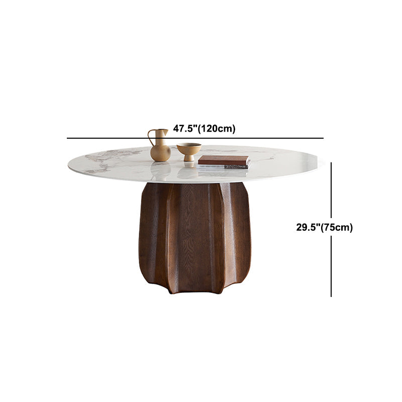 Modern Sintered Stone Dining Round Table Set 1/2/4/7 Pieces Dining Set Clearhalo 'Dining Room Sets' 'Dining Tables & Seating' 'dining_room_set' 'furn' 'furn_dining_room_set' 'Furniture' 'Kitchen & Dining Furniture' 5256136