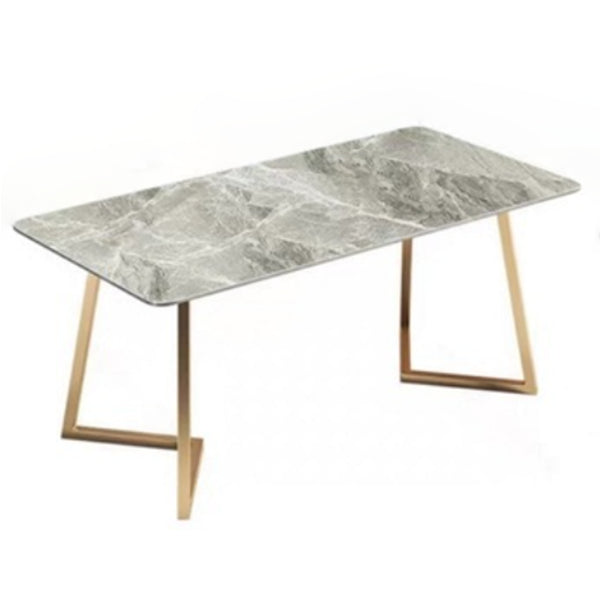 Nordic 1/5 Pieces Dining Set Rectangle Stone Dining Table for Dining Room Light Gray 55"L x 31"W Clearhalo 'Dining Room Sets' 'Dining Tables & Seating' 'dining_room_set' 'furn' 'furn_dining_room_set' 'Furniture' 'Kitchen & Dining Furniture' 5256149