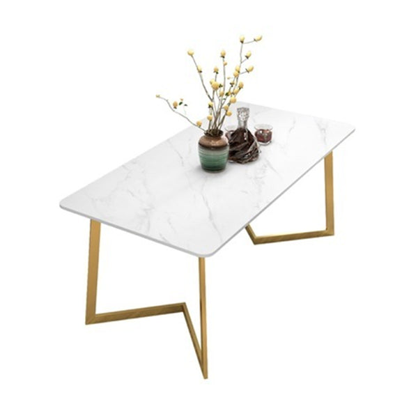 Nordic 1/5 Pieces Dining Set Rectangle Stone Dining Table for Dining Room White 55.1"L x 31.5"W Clearhalo 'Dining Room Sets' 'Dining Tables & Seating' 'dining_room_set' 'furn' 'furn_dining_room_set' 'Furniture' 'Kitchen & Dining Furniture' 5256151