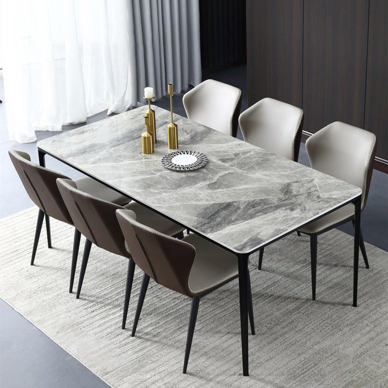 Set da pranzo moderno in pietra sinterizzata rettangolare Set da pranzo da 1/4/6/7/9 pezzi