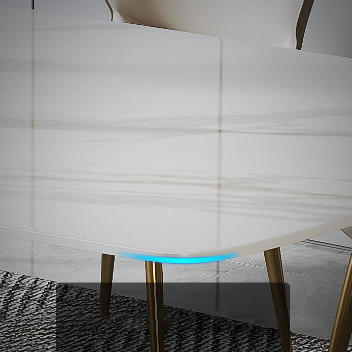 Nordic Glam Gesinterde Steen Eettafel Ovale Tafelset 1/4/5/6/7 Stuks Eetkamerset Voor Thuis