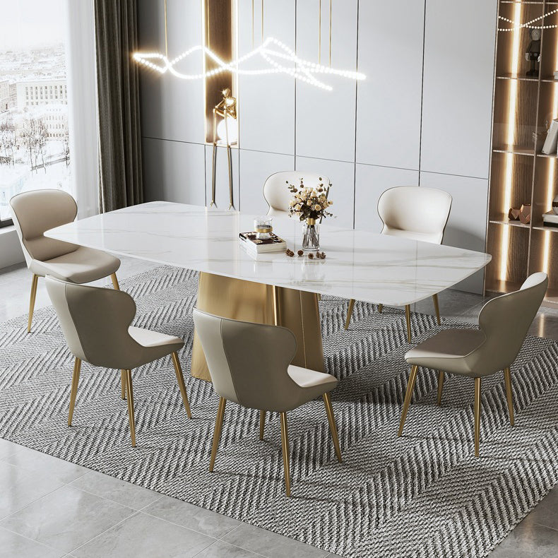 Nordic Glam Gesinterde Steen Eettafel Ovale Tafelset 1/4/5/6/7 Stuks Eetkamerset Voor Thuis