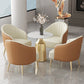 Glam Round Dining Table Set 1/5 Pieces Dinette Set with White Stone Top 5 Pieces: White Table, 4 White Chairs Clearhalo 'Dining Room Sets' 'Dining Tables & Seating' 'dining_room_set' 'furn' 'furn_dining_room_set' 'Furniture' 'Kitchen & Dining Furniture' 5256225