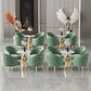 Glam Round Dining Table Set 1/5 Pieces Dinette Set with White Stone Top Clearhalo 'Dining Room Sets' 'Dining Tables & Seating' 'dining_room_set' 'furn' 'furn_dining_room_set' 'Furniture' 'Kitchen & Dining Furniture' 5256231