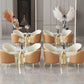 Glam Round Dining Table Set 1/5 Pieces Dinette Set with White Stone Top Clearhalo 'Dining Room Sets' 'Dining Tables & Seating' 'dining_room_set' 'furn' 'furn_dining_room_set' 'Furniture' 'Kitchen & Dining Furniture' 5256243
