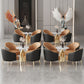Glam Round Dining Table Set 1/5 Pieces Dinette Set with White Stone Top Clearhalo 'Dining Room Sets' 'Dining Tables & Seating' 'dining_room_set' 'furn' 'furn_dining_room_set' 'Furniture' 'Kitchen & Dining Furniture' 5256244
