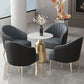 Glam Round Dining Table Set 1/5 Pieces Dinette Set with White Stone Top Clearhalo 'Dining Room Sets' 'Dining Tables & Seating' 'dining_room_set' 'furn' 'furn_dining_room_set' 'Furniture' 'Kitchen & Dining Furniture' 5256245
