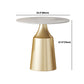 Glam Round Dining Table Set 1/5 Pieces Dinette Set with White Stone Top Clearhalo 'Dining Room Sets' 'Dining Tables & Seating' 'dining_room_set' 'furn' 'furn_dining_room_set' 'Furniture' 'Kitchen & Dining Furniture' 5256248