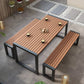 Modern 1/3/5 Pieces Dining Set Rectangle Wood Dining Table for Dining Room 3 Pieces: Black Table, 2 Benches Clearhalo 'Dining Room Sets' 'Dining Tables & Seating' 'dining_room_set' 'furn' 'furn_dining_room_set' 'Furniture' 'Kitchen & Dining Furniture' 5256252