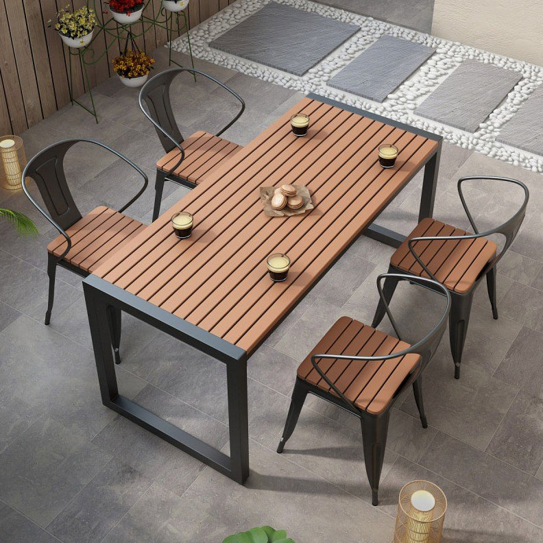 Modern 1/3/5 Pieces Dining Set Rectangle Wood Dining Table for Dining Room 5 Pieces: Black Table, 4 Black Chairs Clearhalo 'Dining Room Sets' 'Dining Tables & Seating' 'dining_room_set' 'furn' 'furn_dining_room_set' 'Furniture' 'Kitchen & Dining Furniture' 5256254