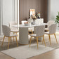 Ensemble de Table à manger en pierre frittée Glam nordique, ensemble de Table à manger ovale de 1/4/5/7 pièces pour la maison