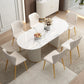 Ensemble de Table à manger en pierre frittée Glam nordique, ensemble de Table à manger ovale de 1/4/5/7 pièces pour la maison