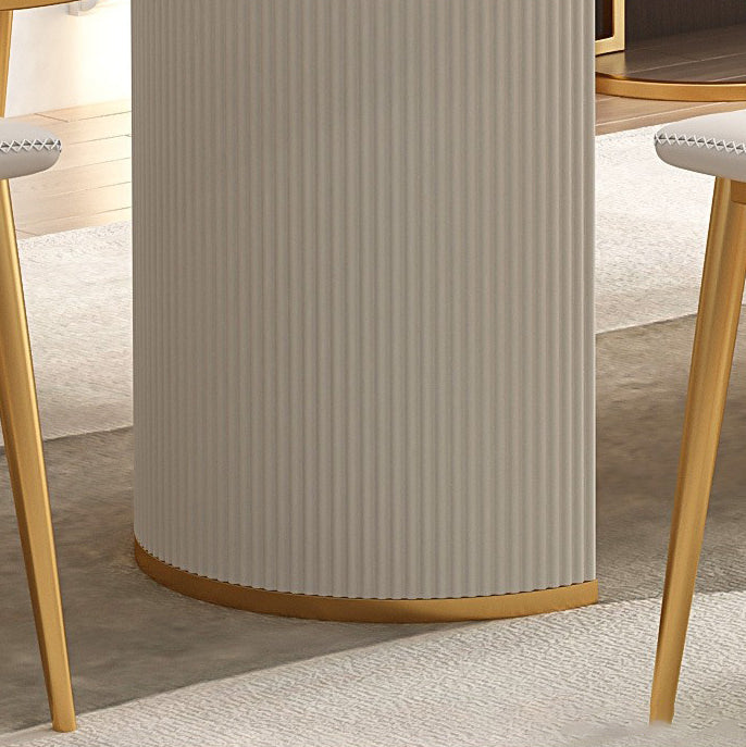 Ensemble de Table à manger en pierre frittée Glam nordique, ensemble de Table à manger ovale de 1/4/5/7 pièces pour la maison