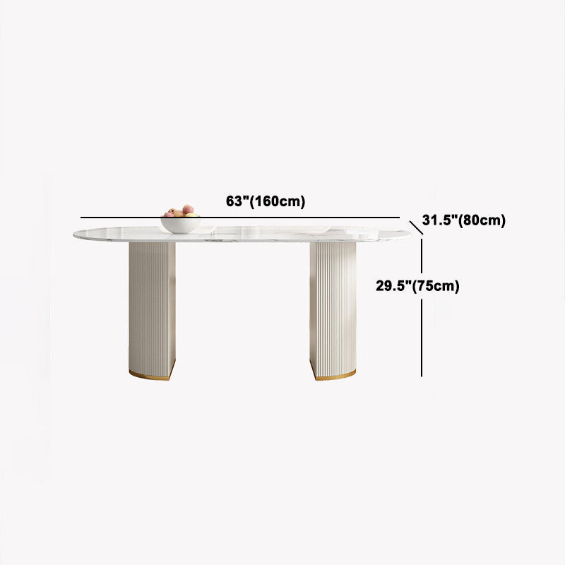 Ensemble de Table à manger en pierre frittée Glam nordique, ensemble de Table à manger ovale de 1/4/5/7 pièces pour la maison