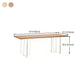 Modern Pine Wood Table for Restaurant Rectangle Dining Table with Acrylic Double Pedestal