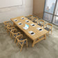 Modern Rectangle Solid Wood Table Standard Height Dining Table with Trestle Base