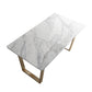 Rectangle White Dining Table Traditional Luxury Dining Table with Gold Frame