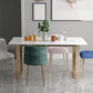 Rectangle White Dining Table Traditional Luxury Dining Table with Gold Frame