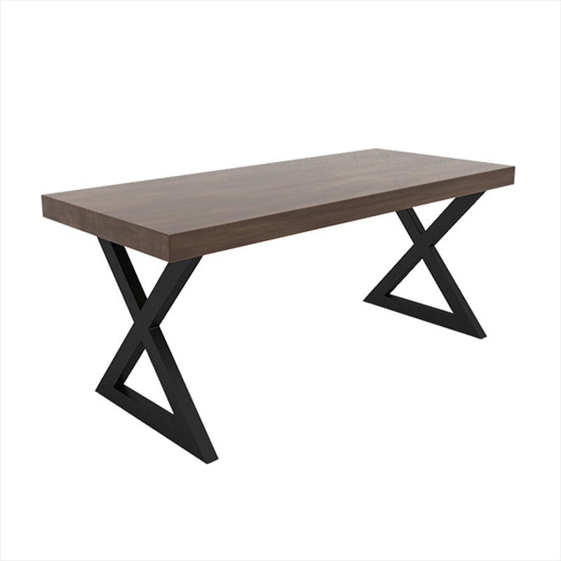 Industrial Pine Table for Restaurant Rectangle Dining Table with Double Pedestal Clearhalo 'Dining Tables & Seating' 'Dining Tables' 'dining_table' 'furn' 'furn_dining_table' 'Furniture' 'Kitchen & Dining Furniture' 5256366