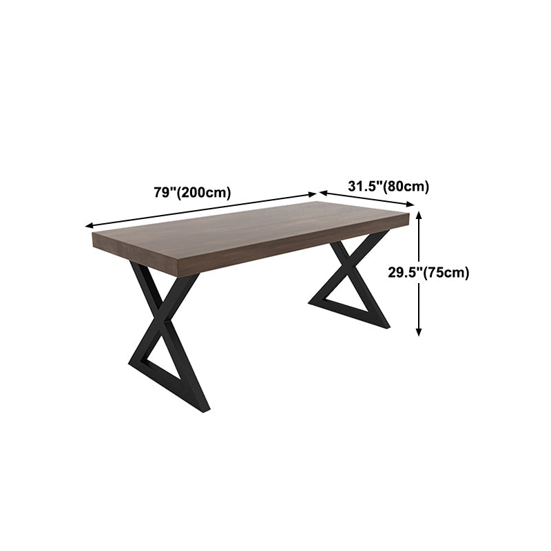 Industrial Pine Table for Restaurant Rectangle Dining Table with Double Pedestal Clearhalo 'Dining Tables & Seating' 'Dining Tables' 'dining_table' 'furn' 'furn_dining_table' 'Furniture' 'Kitchen & Dining Furniture' 5256376