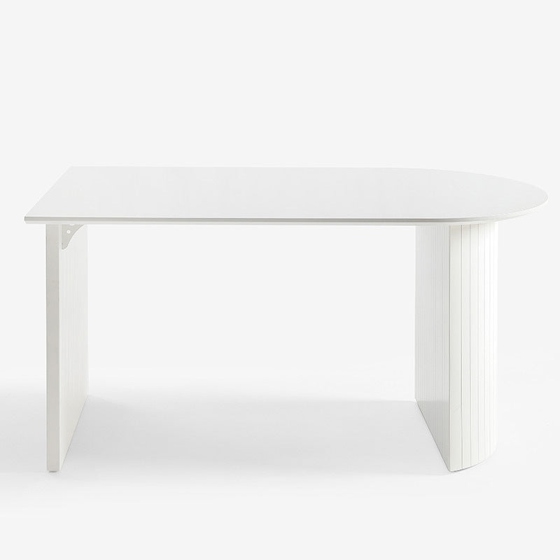 Wood Top Dining Table Traditional Luxury Dining Table with White Sled Base Clearhalo 'Dining Tables & Seating' 'Dining Tables' 'dining_table' 'furn' 'furn_dining_table' 'Furniture' 'Kitchen & Dining Furniture' 5256394