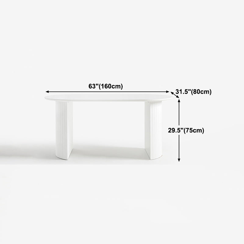 Wood Top Dining Table Traditional Luxury Dining Table with White Sled Base Clearhalo 'Dining Tables & Seating' 'Dining Tables' 'dining_table' 'furn' 'furn_dining_table' 'Furniture' 'Kitchen & Dining Furniture' 5256408