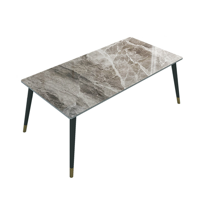 Sintered Stone Top Dining Table in Grey Industrial Indoor Table with 4 Legs Clearhalo 'Dining Tables & Seating' 'Dining Tables' 'dining_table' 'furn' 'furn_dining_table' 'Furniture' 'Kitchen & Dining Furniture' 5256413