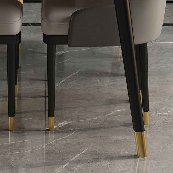 Sintered Stone Top Dining Table in Grey Industrial Indoor Table with 4 Legs Clearhalo 'Dining Tables & Seating' 'Dining Tables' 'dining_table' 'furn' 'furn_dining_table' 'Furniture' 'Kitchen & Dining Furniture' 5256417