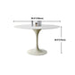 Contemporary Dining Table with White Pedestal Round Stone Top Dining Table