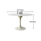 Contemporary Dining Table with White Pedestal Round Stone Top Dining Table