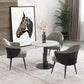 Modern Style Dining Table Sintered Stone Round Table with Metal Base