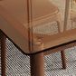 Modern Toughened Glass Top Table Rectangle Home Kitchen Desk with 4 Ash Legs