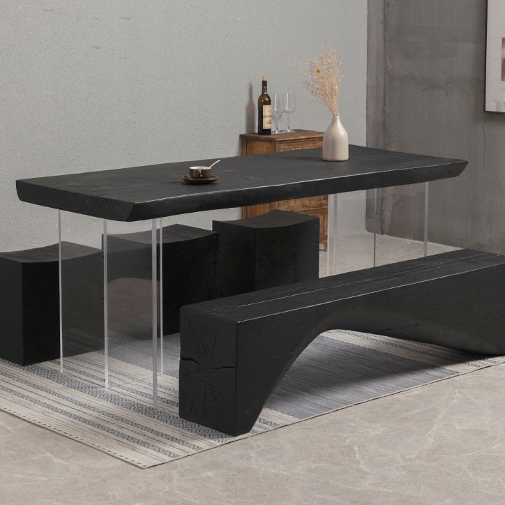 Modern Black in Solid Wood Counter Table Specialty Dining Table for Kitchen Clearhalo 'Dining Tables & Seating' 'Dining Tables' 'dining_table' 'furn' 'furn_dining_table' 'Furniture' 'Kitchen & Dining Furniture' 5256556