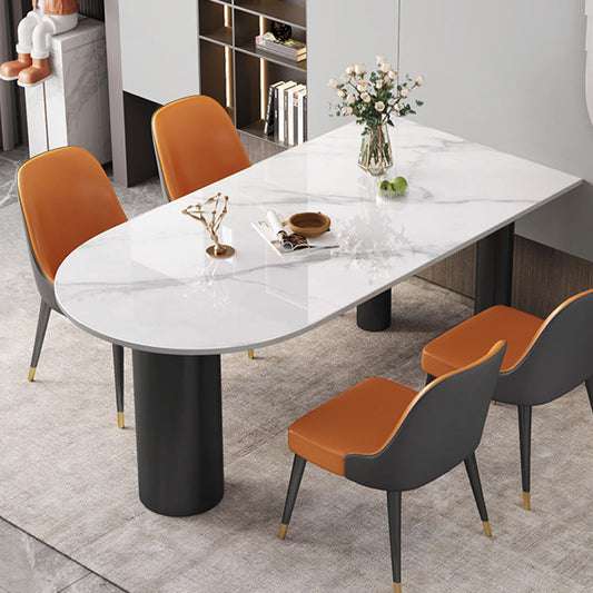 Mesa de cocina de la cena de la cena de piedra blanca