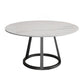 Mesa de comedor redonda contemporánea Mesa de pedestal de hierro con tapa de piedra sinterizada