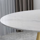 Mesa de comedor redonda contemporánea Mesa de pedestal de hierro con tapa de piedra sinterizada