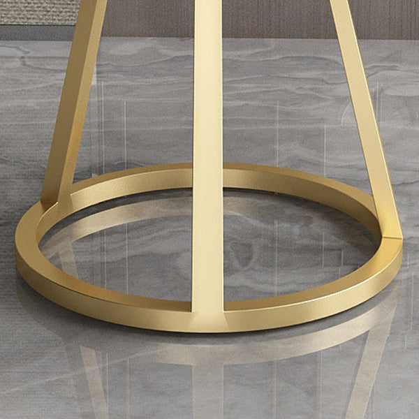 Mesa de comedor redonda contemporánea Mesa de pedestal de hierro con tapa de piedra sinterizada