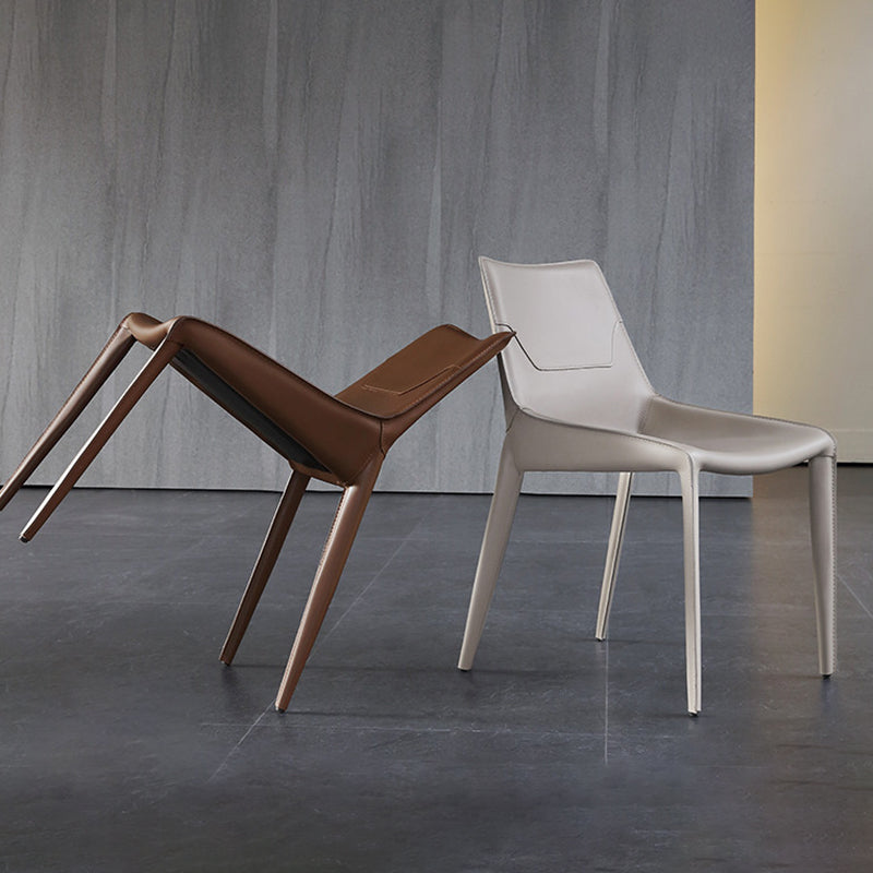 Stile designer Solido sedia da pranzo a casa sedia laterale in pelle finitura