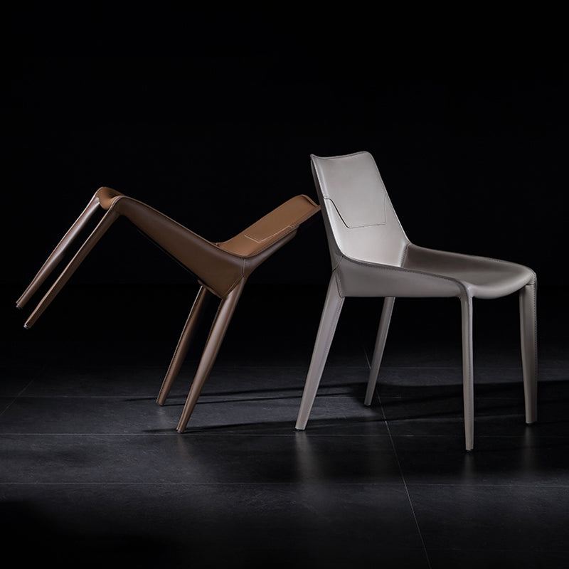 Stile designer Solido sedia da pranzo a casa sedia laterale in pelle finitura