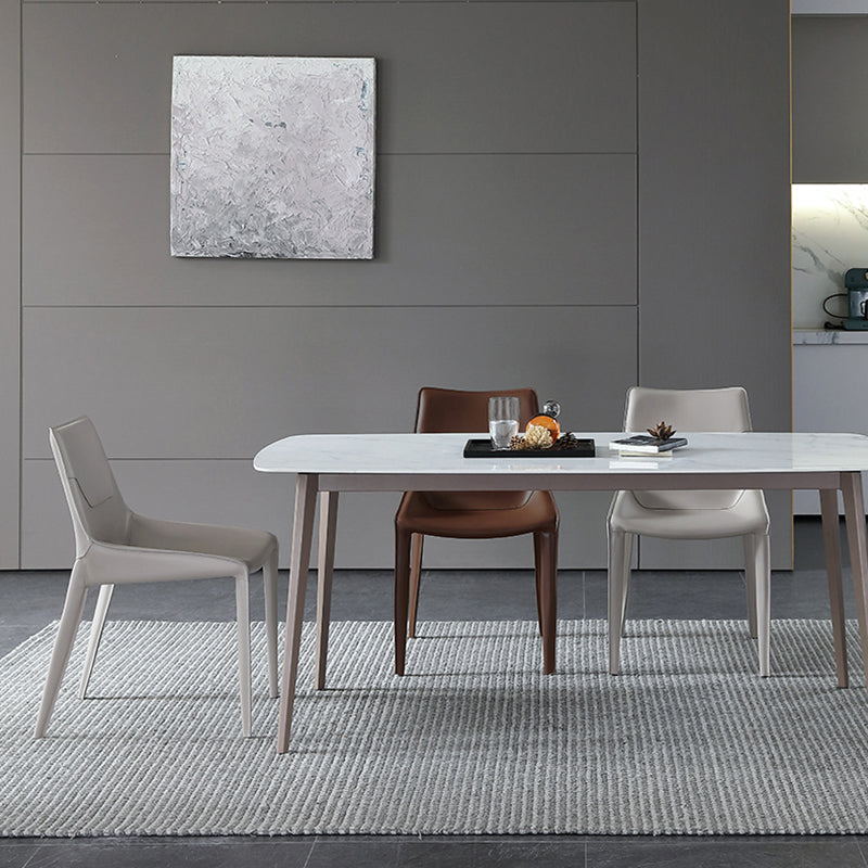 Stile designer Solido sedia da pranzo a casa sedia laterale in pelle finitura