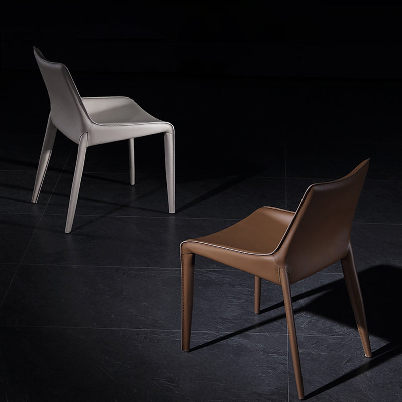 Stile designer Solido sedia da pranzo a casa sedia laterale in pelle finitura