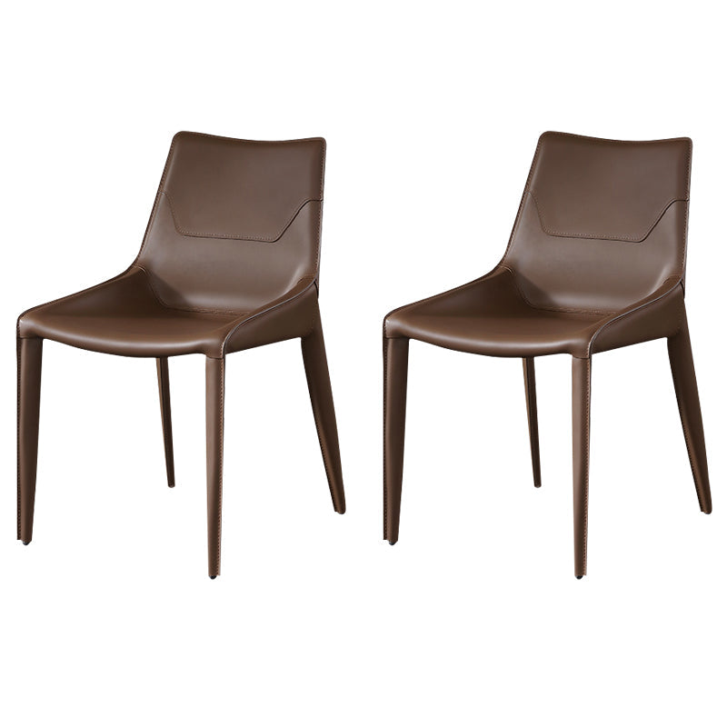 Stile designer Solido sedia da pranzo a casa sedia laterale in pelle finitura