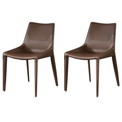 Stile designer Solido sedia da pranzo a casa sedia laterale in pelle finitura