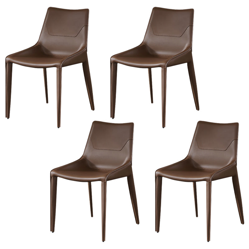 Stile designer Solido sedia da pranzo a casa sedia laterale in pelle finitura