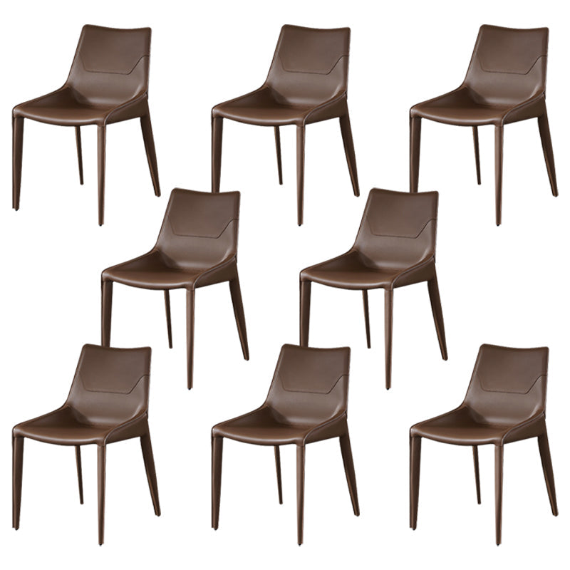 Stile designer Solido sedia da pranzo a casa sedia laterale in pelle finitura