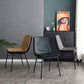 Modern Matte Finish Leather Dining Chair Solid Back Home Side Chair