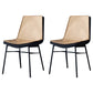 Modern Matte Finish Leather Dining Chair Solid Back Home Side Chair