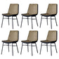 Modern Matte Finish Leather Dining Chair Solid Back Home Side Chair